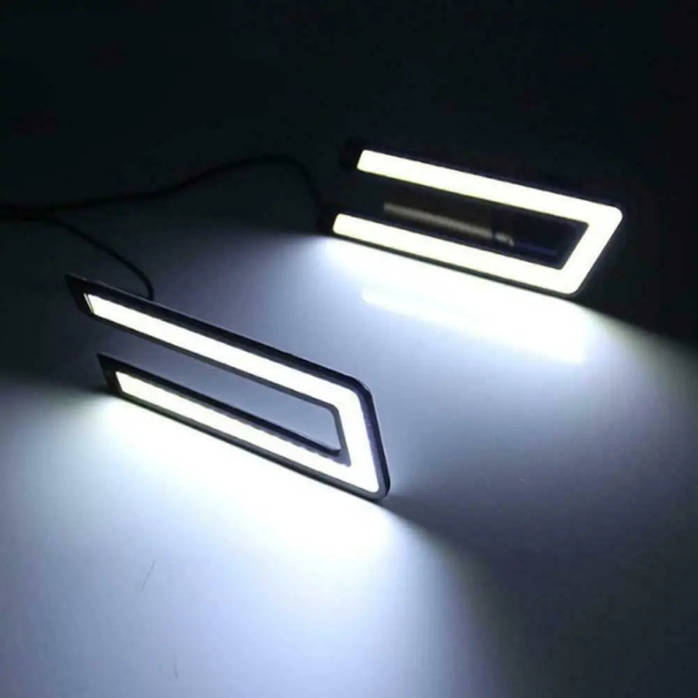 NLpearl 1 пар Автомобилски стајлинг COB LED DRL дневни светла Автоматски DC 12V светли LED DRL надворешни светла за автомобилски светла за магла при возење