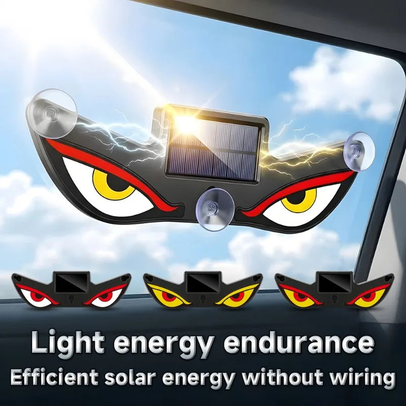 LED Solar Powered Car Lamp Devil Eye Sensors Dynamic Windshield Environmental Lights Vehicle Truck Five Modes Decorative Light