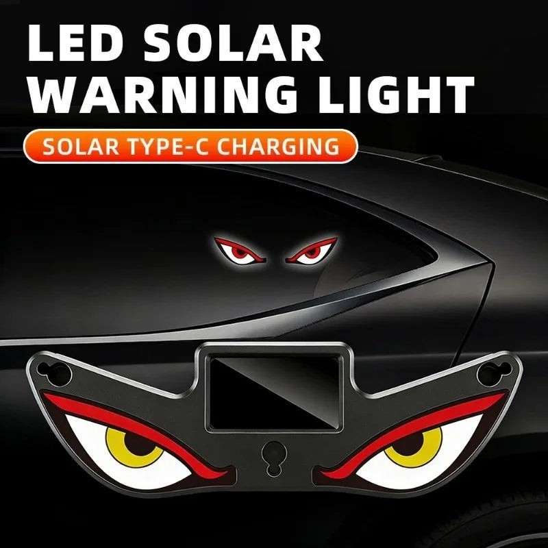 LED Solar Powered Car Lamp Devil Eye Sensors Dynamic Windshield Environmental Lights Vehicle Truck Five Modes Decorative Light