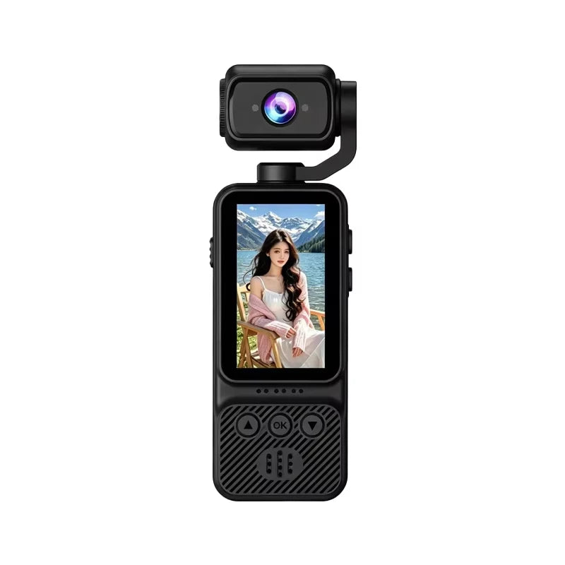 Lenovo 4K HD WiFi Pocket Camera with Night Vision Video and Audio Recording Chest-Mounted Bike Dashcam 180-Degree Rotating Lens