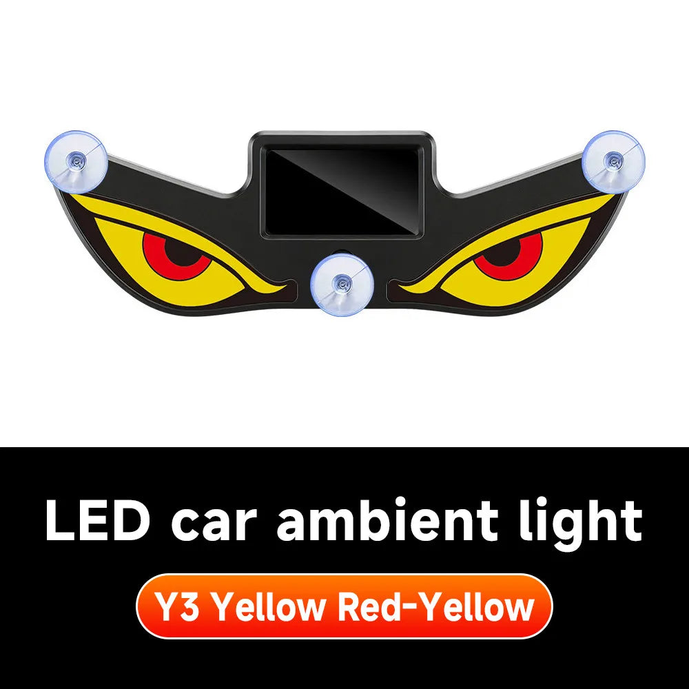 LED Solar Powered Car Lamp Devil Eye Sensors Dynamic Windshield Environmental Lights Vehicle Truck Five Modes Decorative Light