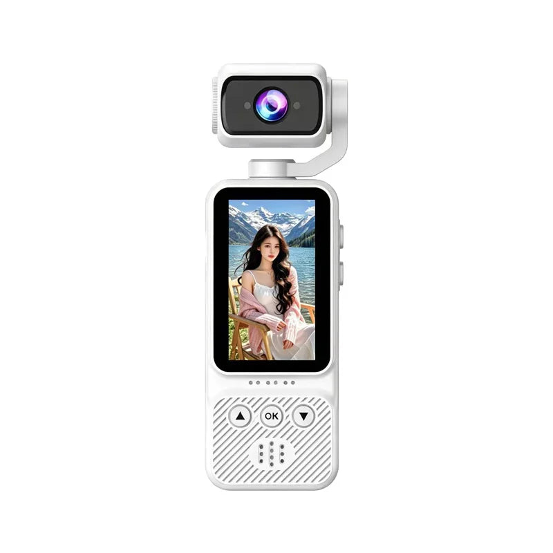 Lenovo 4K HD WiFi Pocket Camera with Night Vision Video and Audio Recording Chest-Mounted Bike Dashcam 180-Degree Rotating Lens