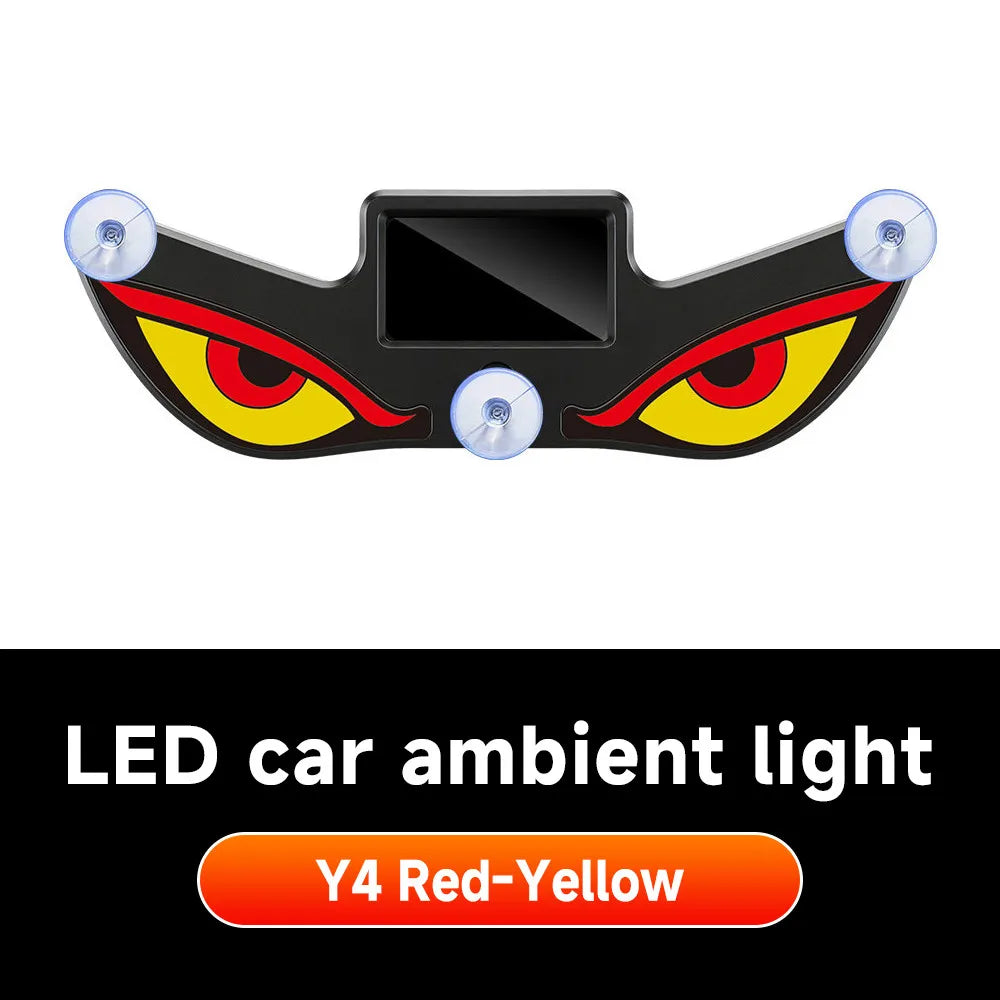 LED Solar Powered Car Lamp Devil Eye Sensors Dynamic Windshield Environmental Lights Vehicle Truck Five Modes Decorative Light