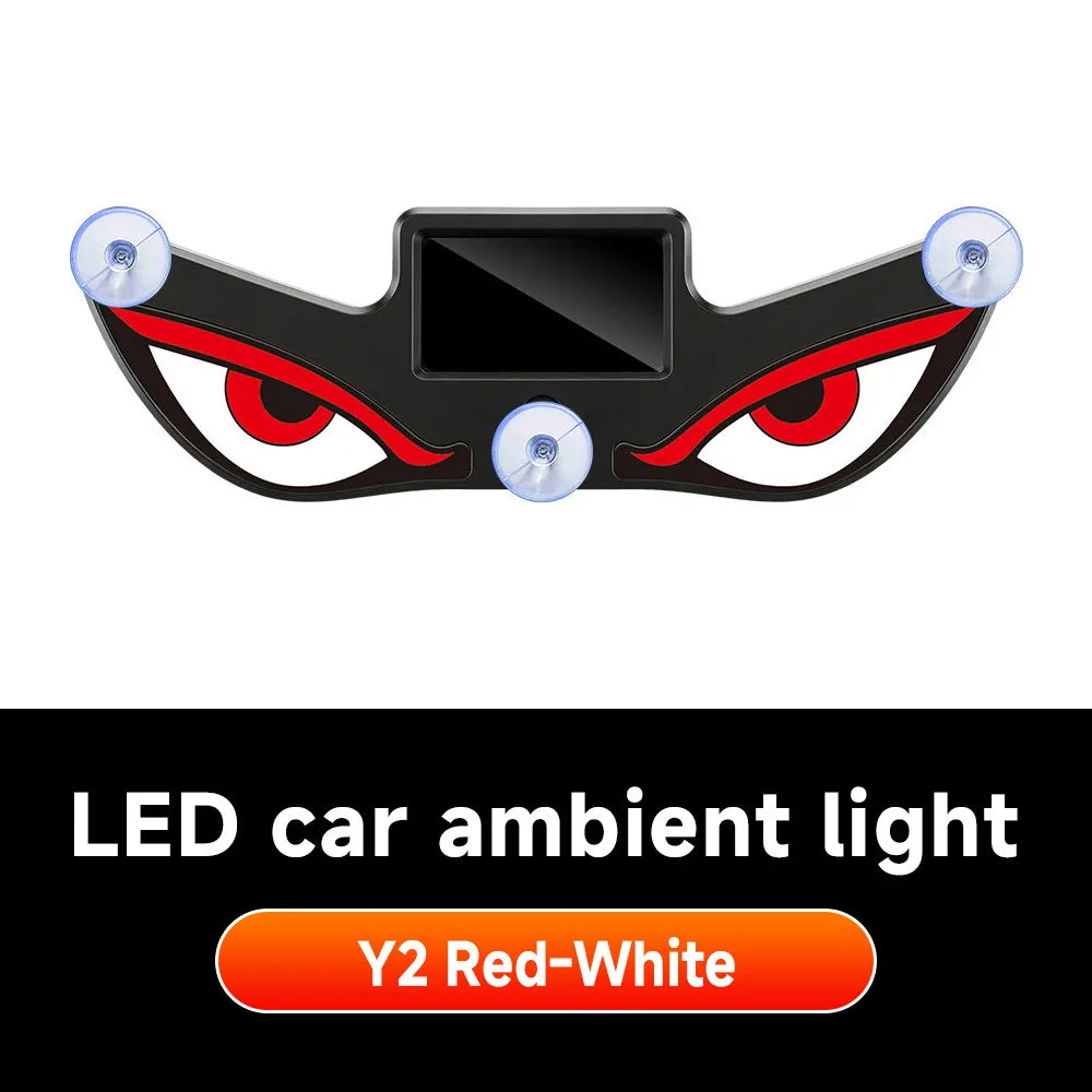 LED Solar Powered Car Lamp Devil Eye Sensors Dynamic Windshield Environmental Lights Vehicle Truck Five Modes Decorative Light