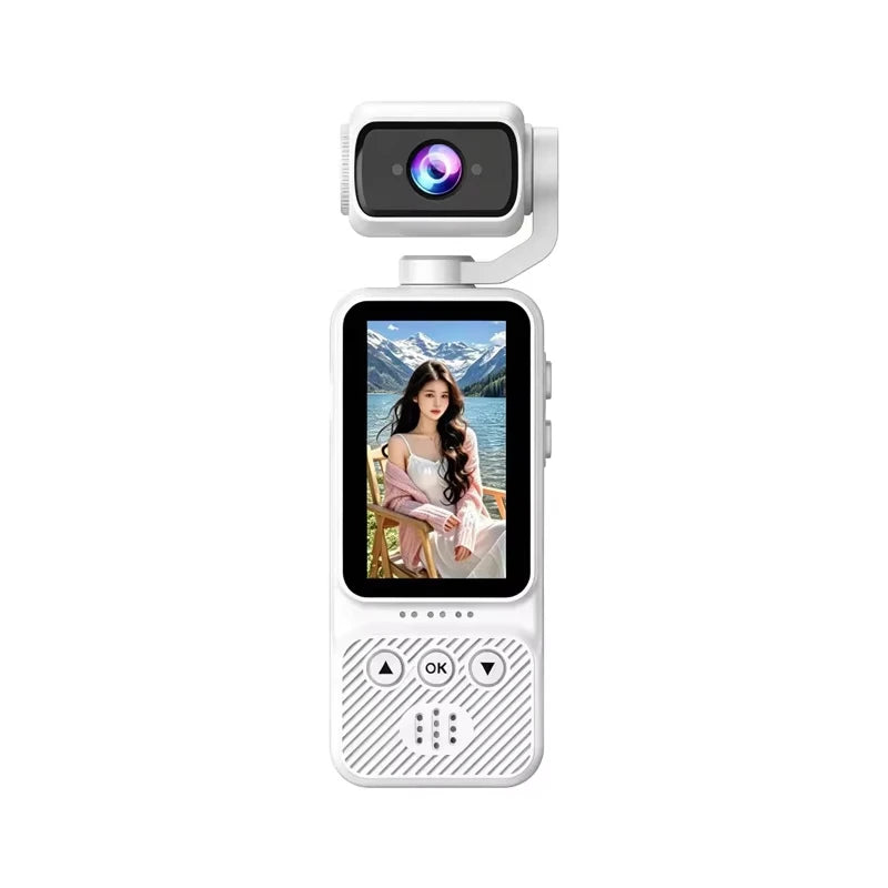 Lenovo 4K HD WiFi Pocket Camera with Night Vision Video and Audio Recording Chest-Mounted Bike Dashcam 180-Degree Rotating Lens
