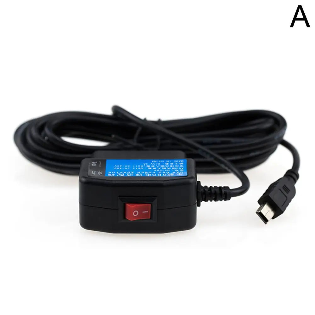 Dash Cam 24-часовен паркинг мониторинг комплет за жично поврзување OBD на USB адаптер кабел за напојување за камера на инструмент табла (Dashcam) и ретровизор рекордер со 24-часовен паркинг монитор