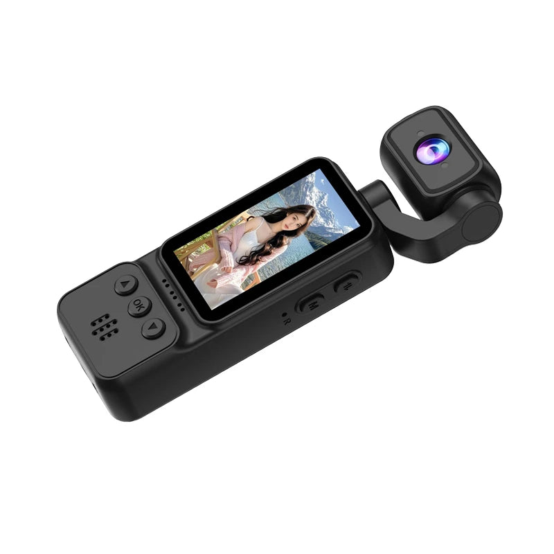 Lenovo 4K HD WiFi Pocket Camera with Night Vision Video and Audio Recording Chest-Mounted Bike Dashcam 180-Degree Rotating Lens