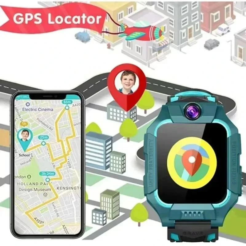 Lenovo 2026 Нов 5G детски паметен часовник Подарок за момчиња и девојчиња iOS Android GPS тракер SOS СИМ картичка Повици Водоотпорна камера