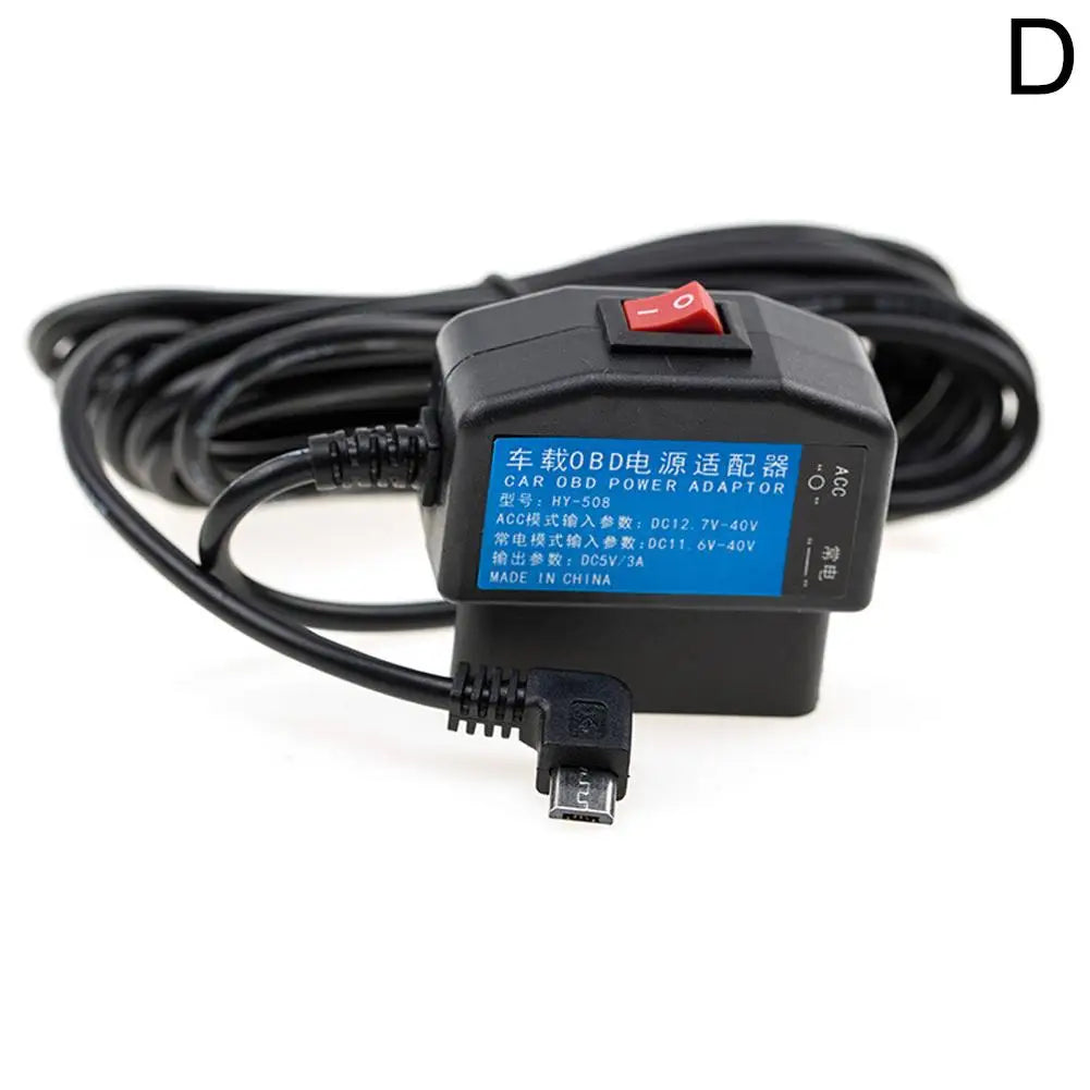 Dash Cam 24-часовен паркинг мониторинг комплет за жично поврзување OBD на USB адаптер кабел за напојување за камера на инструмент табла (Dashcam) и ретровизор рекордер со 24-часовен паркинг монитор