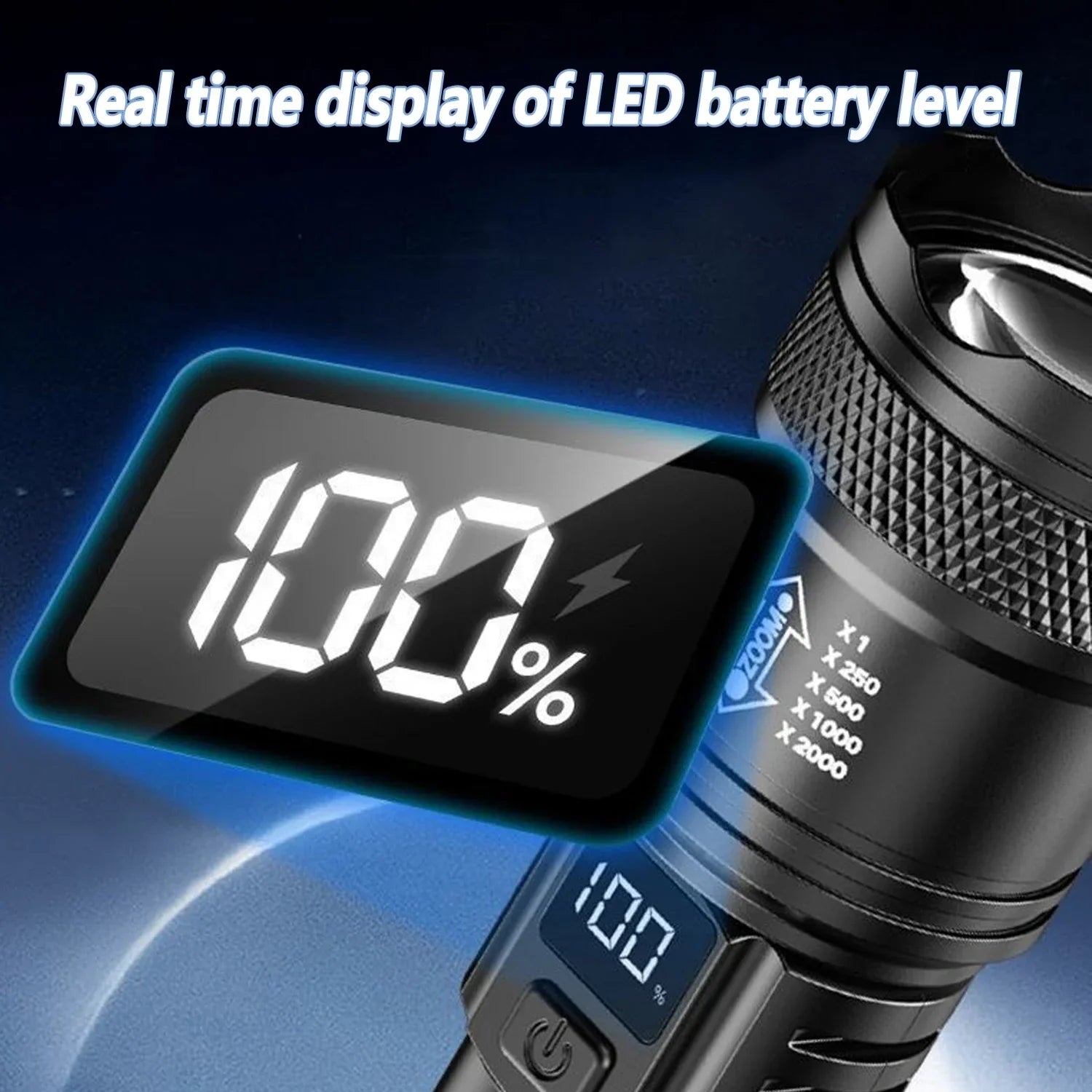 2000LM Ultra Bright P50 LED Flashlight Tactical EDC Emergency Spotlight Telescopic Zoom Handheld Torch with 14500/18650 Battery