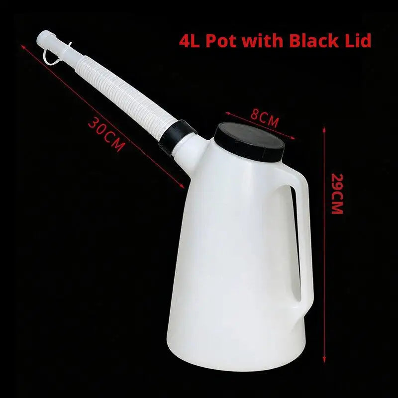 1.2L/2L/3L/4L/5L Plastic Oil Measuring Jug with Pouring Spout Oil Container Oiler Pot for Car Motorcycle Garage Repair Tools