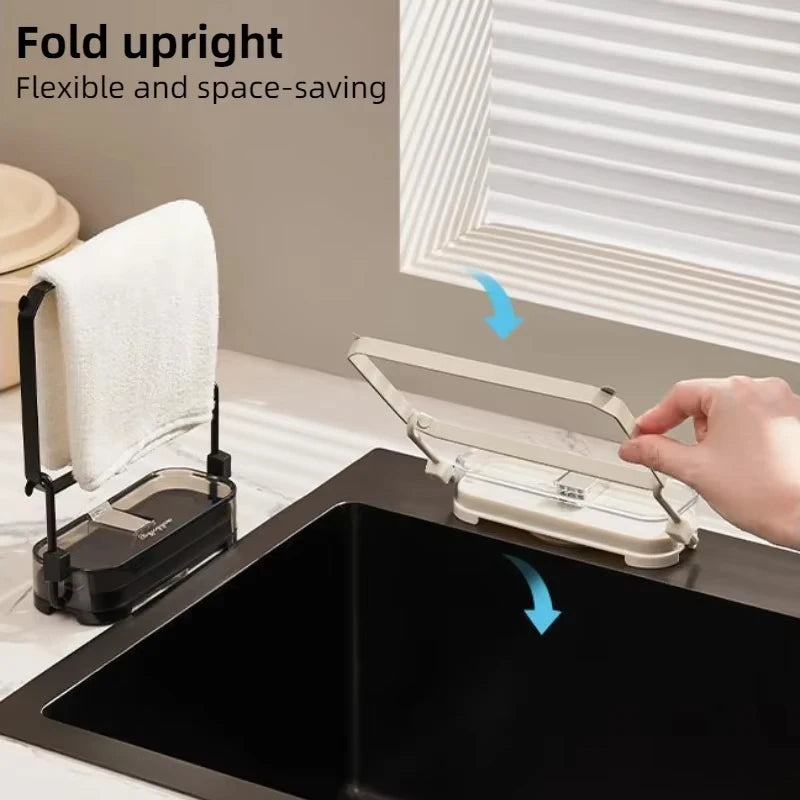 1pc Kitchen Sink Filter Drainage Rack With 50pcs Fiter Mesh Foldable Trash Strainer Holder Garbage Net Shelf For Sink Accessory