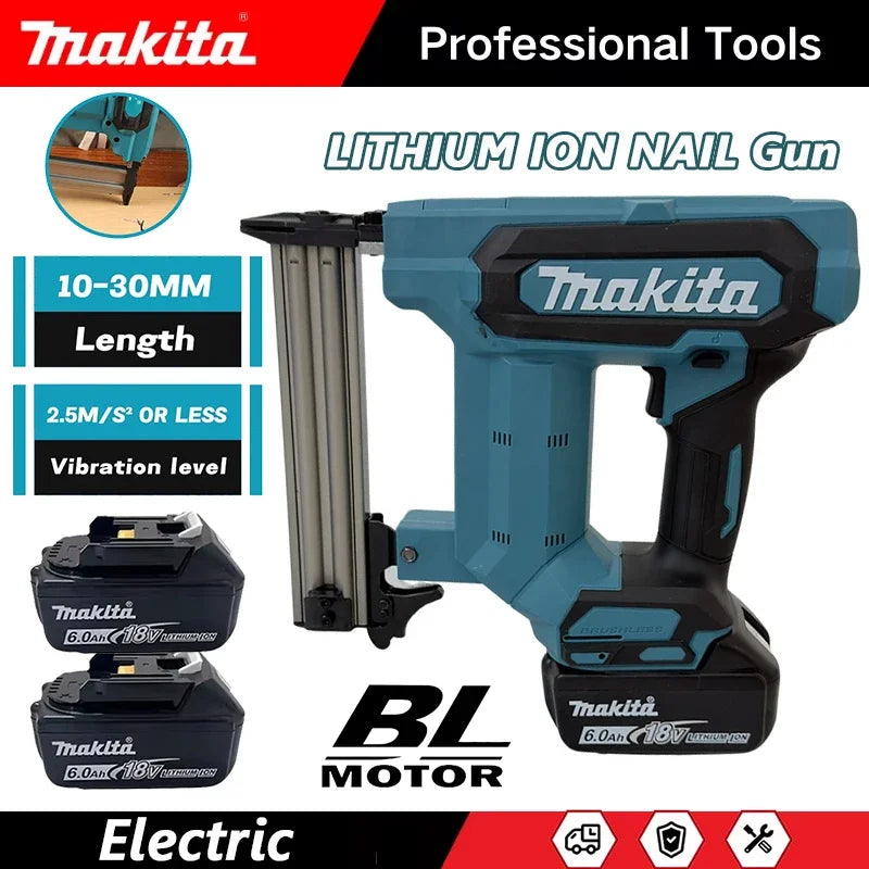 Makita F30 пиштол за клинци со прави глави, безжичен електричен пиштол за клинци со ударни механизми Алатки за обработка на дрво за батерија Makita 18V
